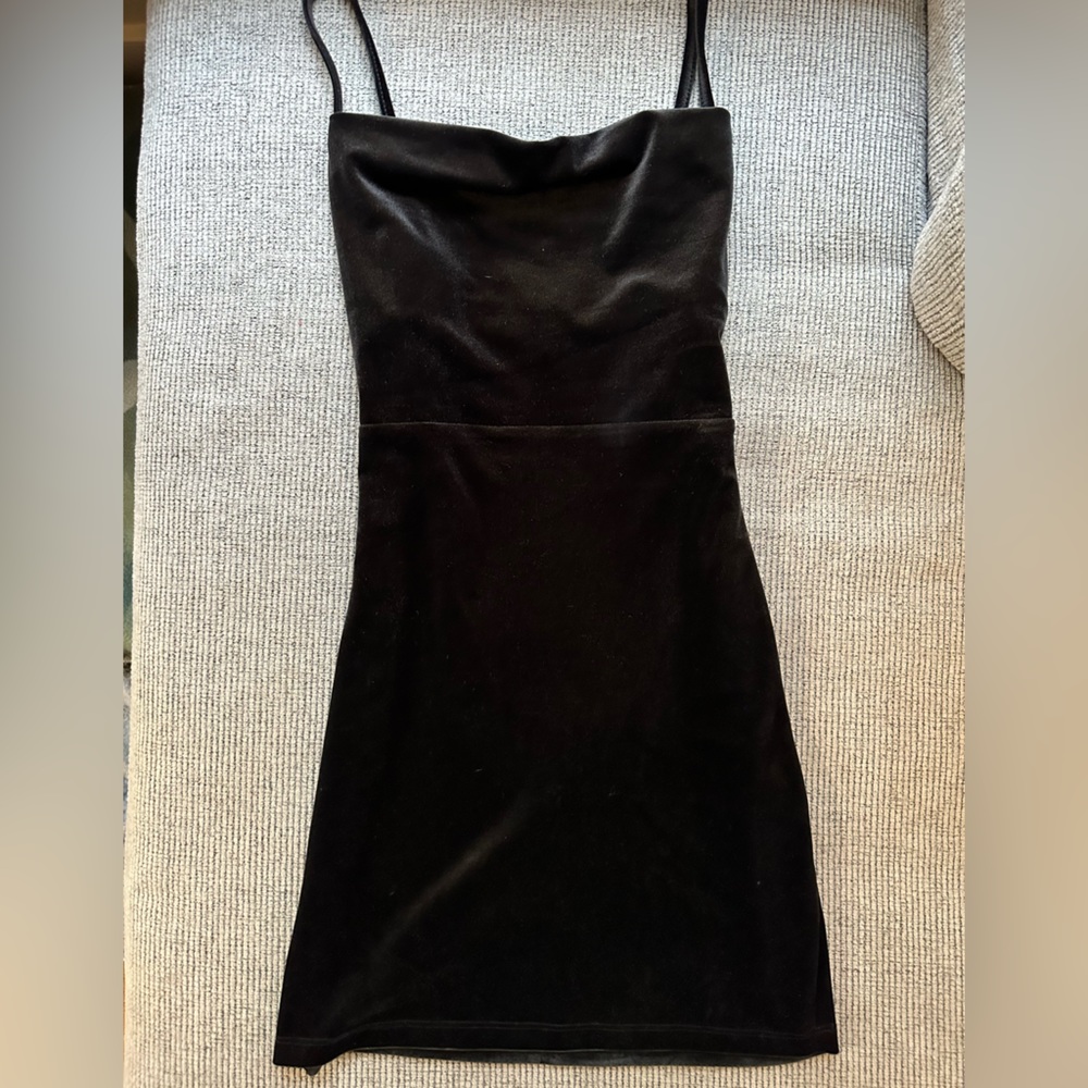 Velour Black Dress